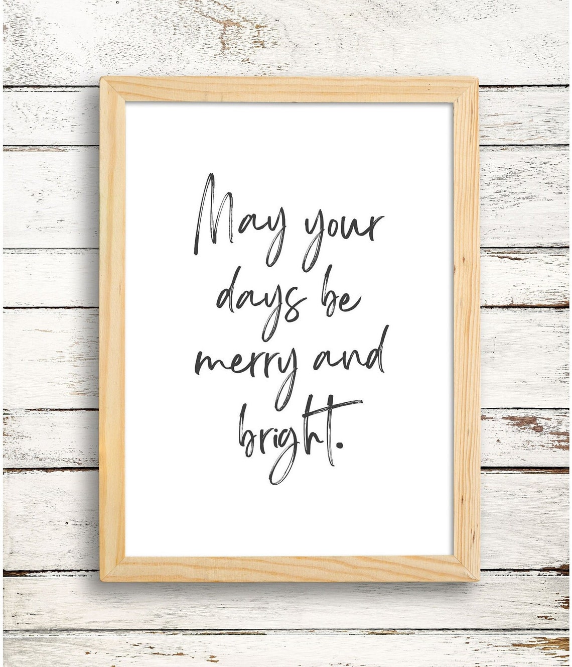 May Your Days Be Merry and Bright Script Quote Wall Decor Poster - Image 4