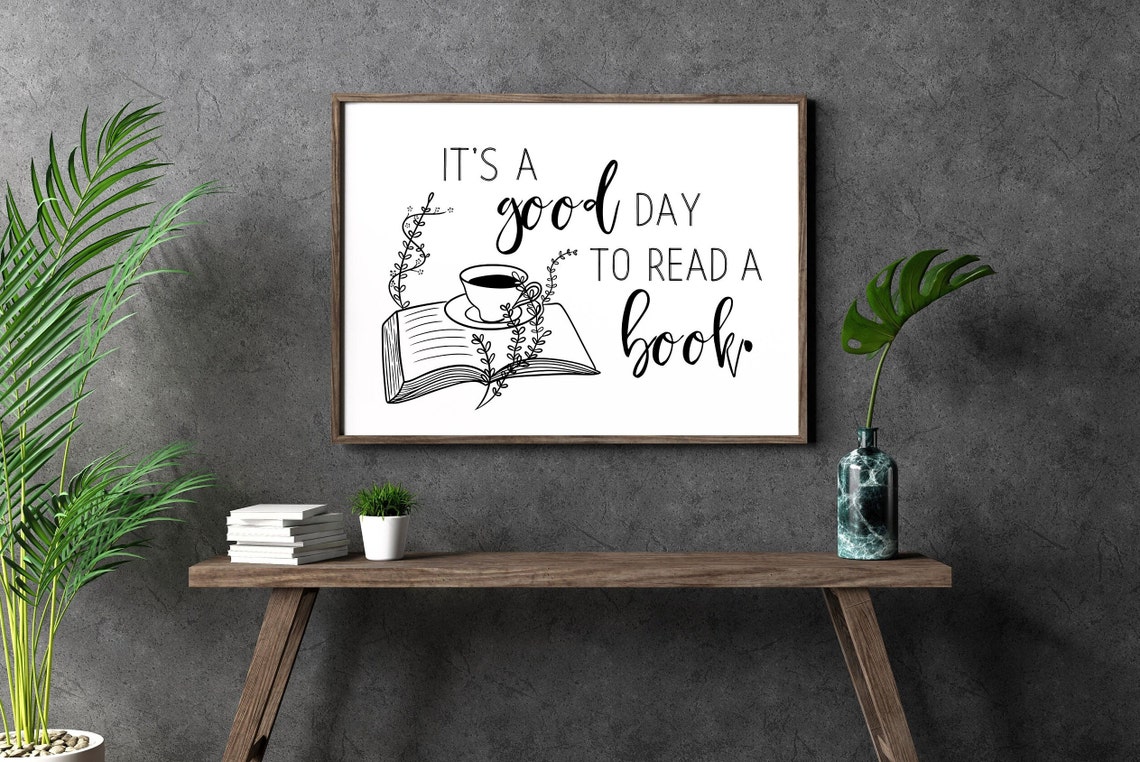 Good Day to Read a Book Library Coffee Cup Book Lover Quote Poster - Image 4