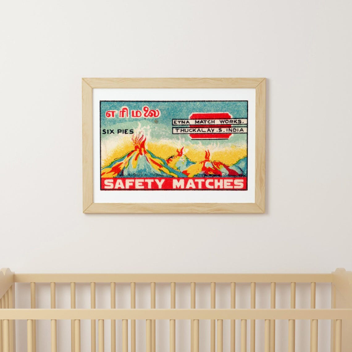 Etna Match Works Erupting Volcanoes Indian Label Safety Matches Poster - Image 2