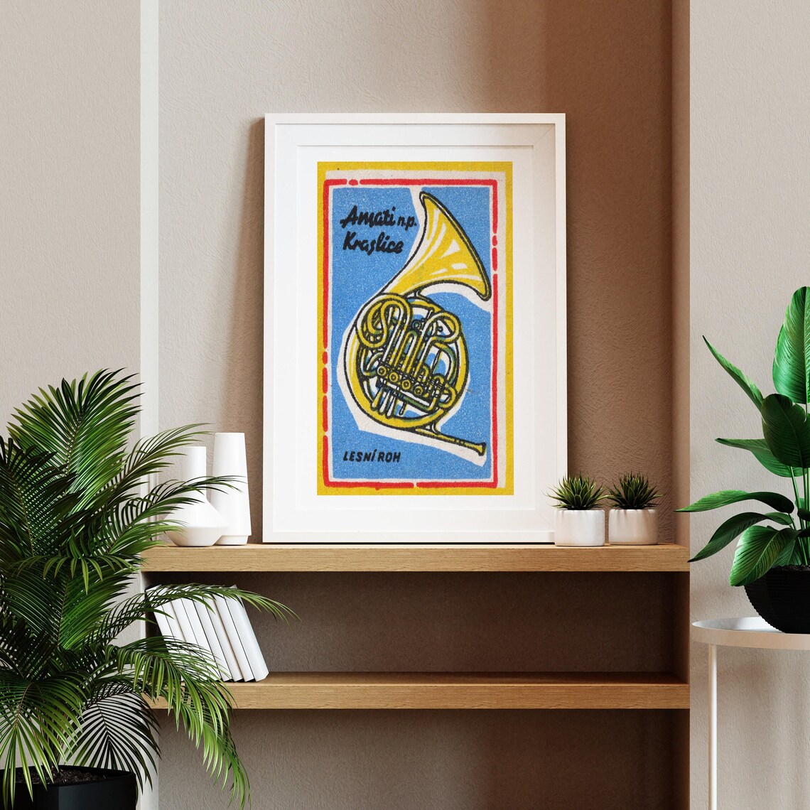 French Horn Lesni Roh Amati Kraslice Matchbox Music Art Poster - Image 2
