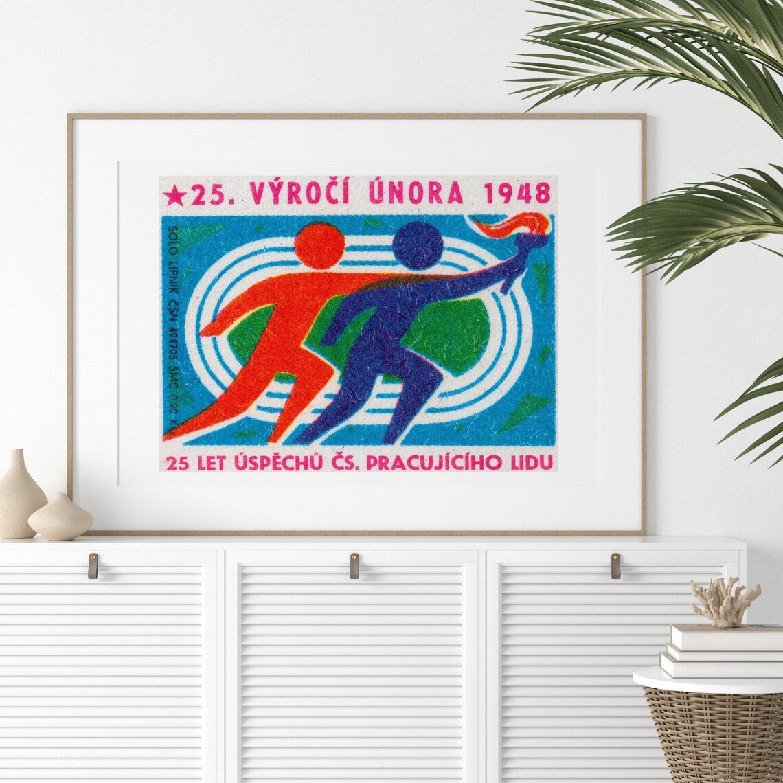 Athletics Competition Matchbox Print, Vintage Czech - Image 2