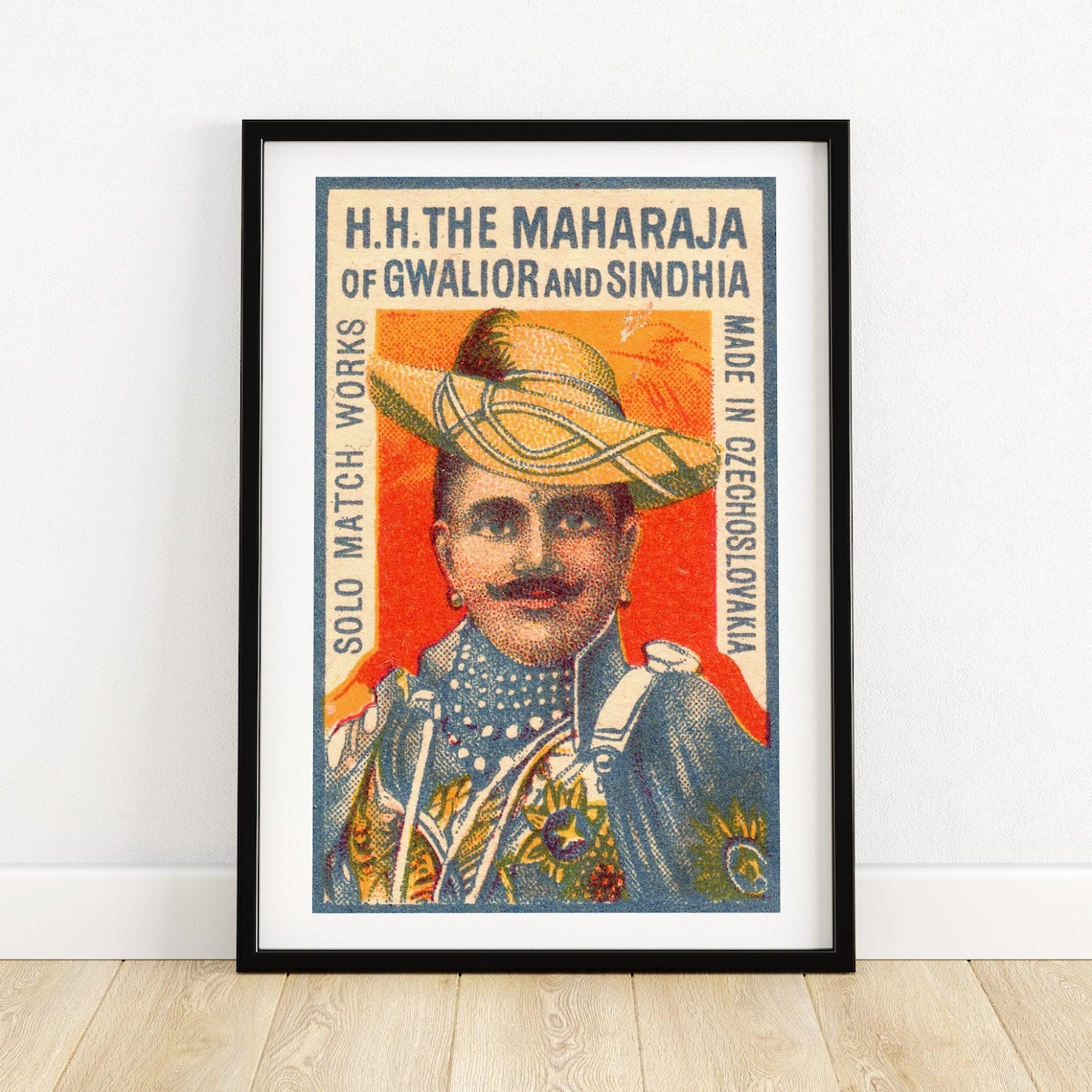 Maharaja of Gwalior and Sindhia Czech Vintage Portrait Poster
