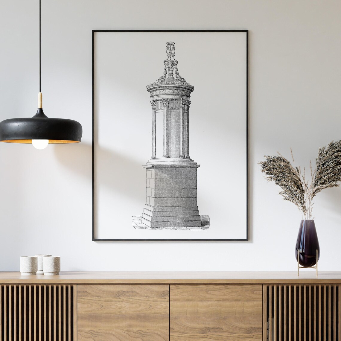 Monument Of Lysicrates Athens Classical Greek Column Engraving Poster - Image 4