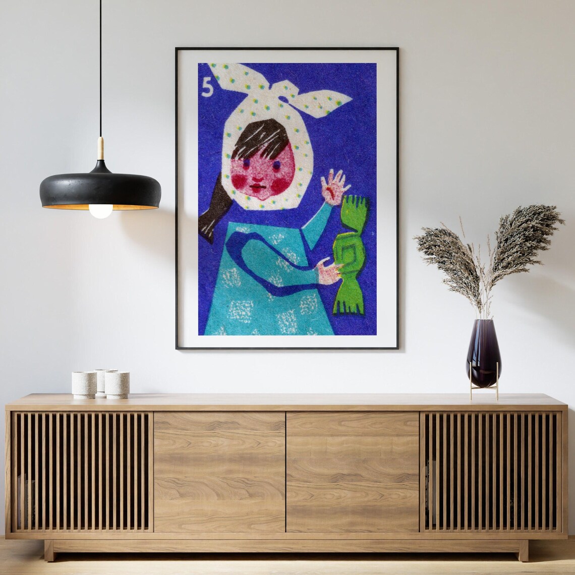 Girl With Candy Matchbox Vintage Eastern Europe Art Print - Image 4