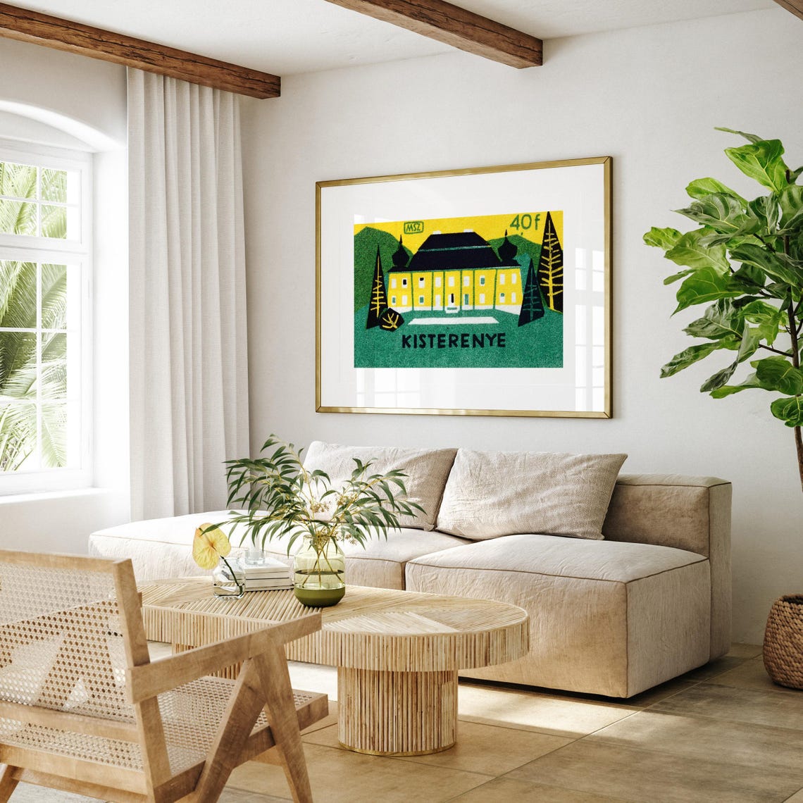 Kisterenye Forest Hotel Yellow Building Vintage Matchbox Poster - Image 4