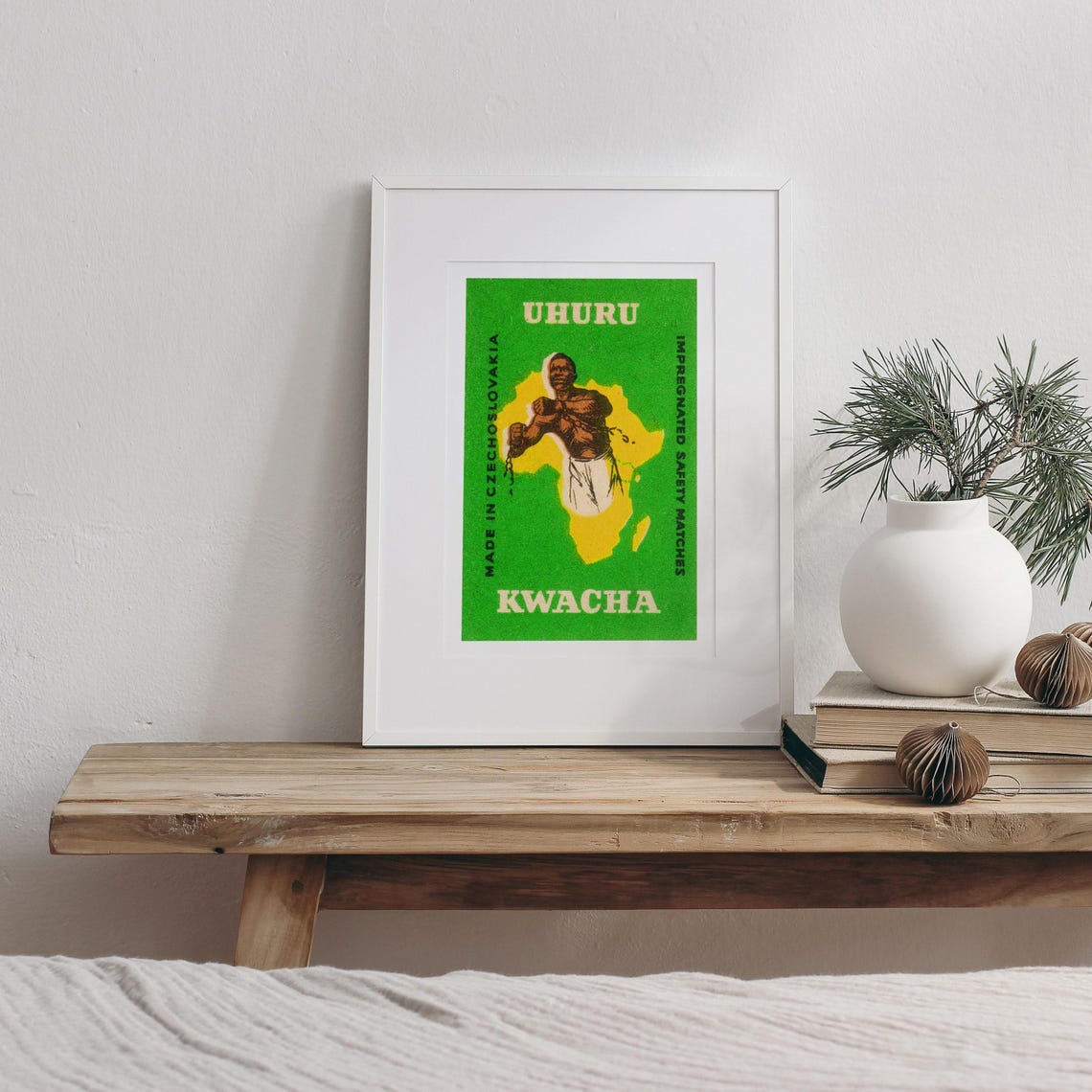 Uhuru Kwacha African Freedom Vintage Czechoslovak Match Label Poster - Image 3