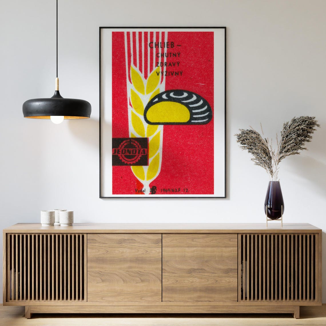 Bread Wheat Loaf Chlieb Jednota Czech Matchbox Kitchen Art Poster - Image 4