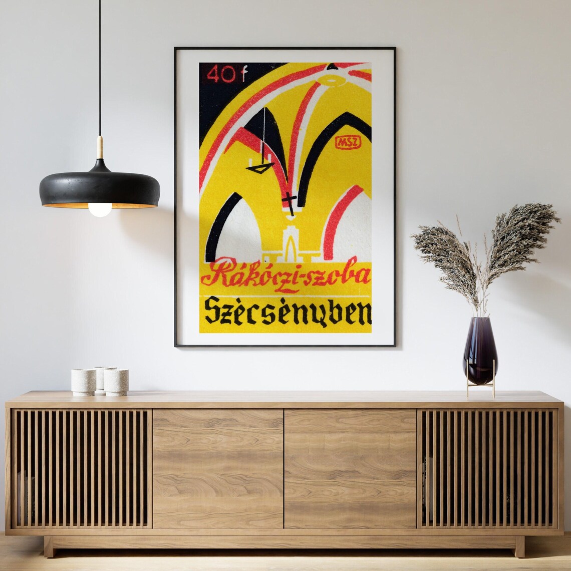Rákóczi Szoba Szécsény Church Interior Vintage Matchbox Art Poster - Image 4