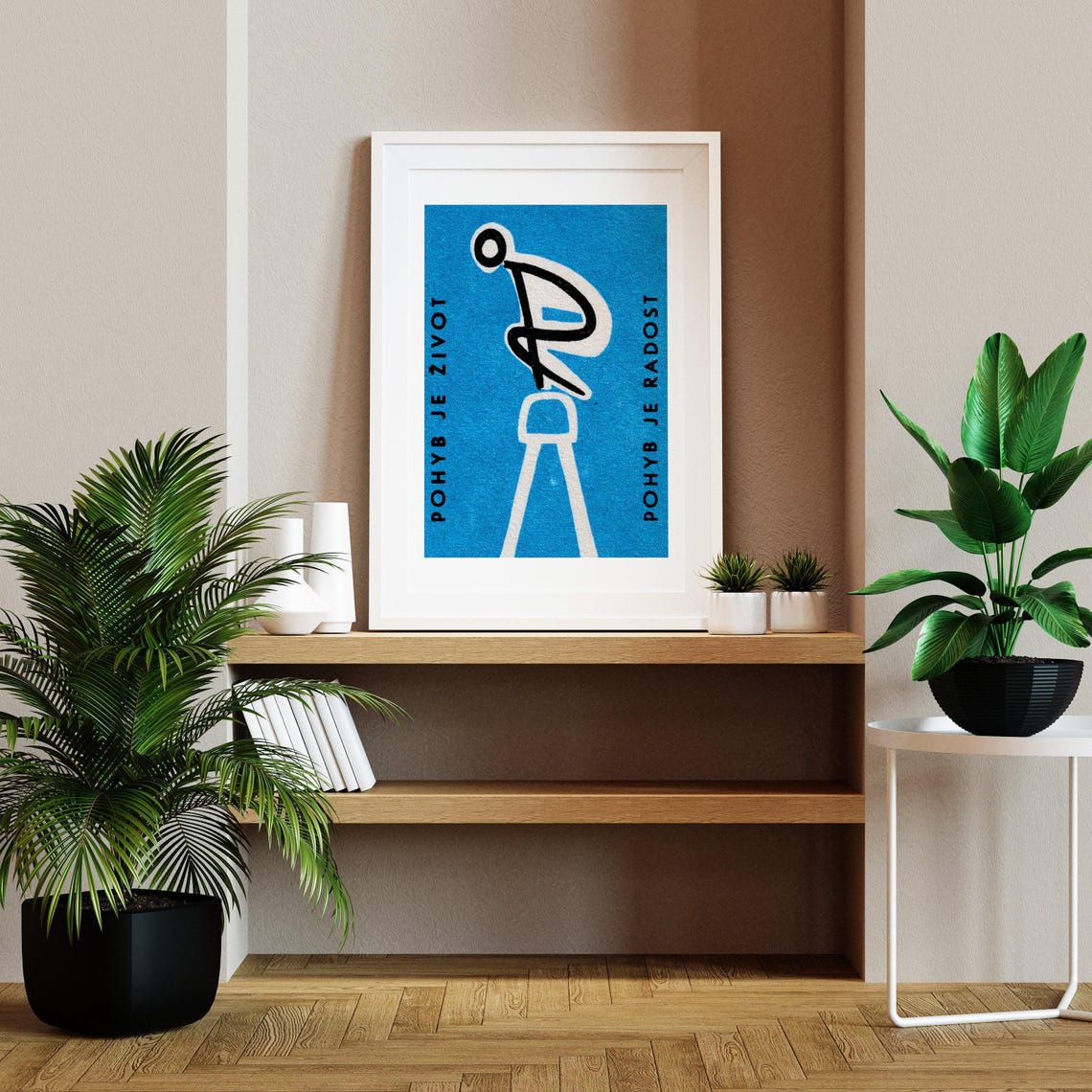 Pohyb je Zivot Czech Gymnast Hoop Blue Vintage Movement Poster - Image 2