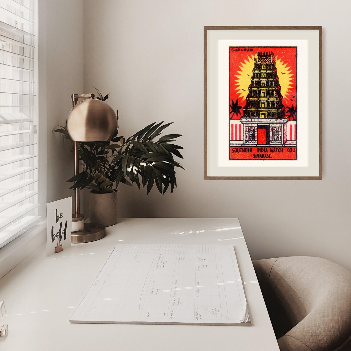 Gopuram Temple Tower Southern India Match Co Label Art Poster - Image 2