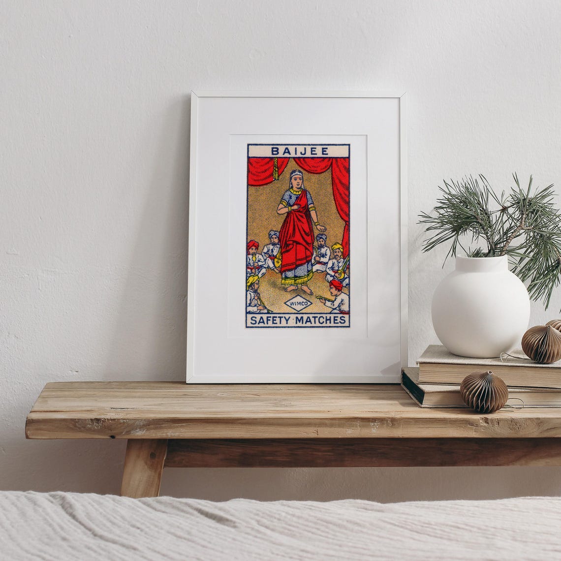 Baijee Indian Dancer And Musicians WIMCO Safety Matches Poster - Image 3