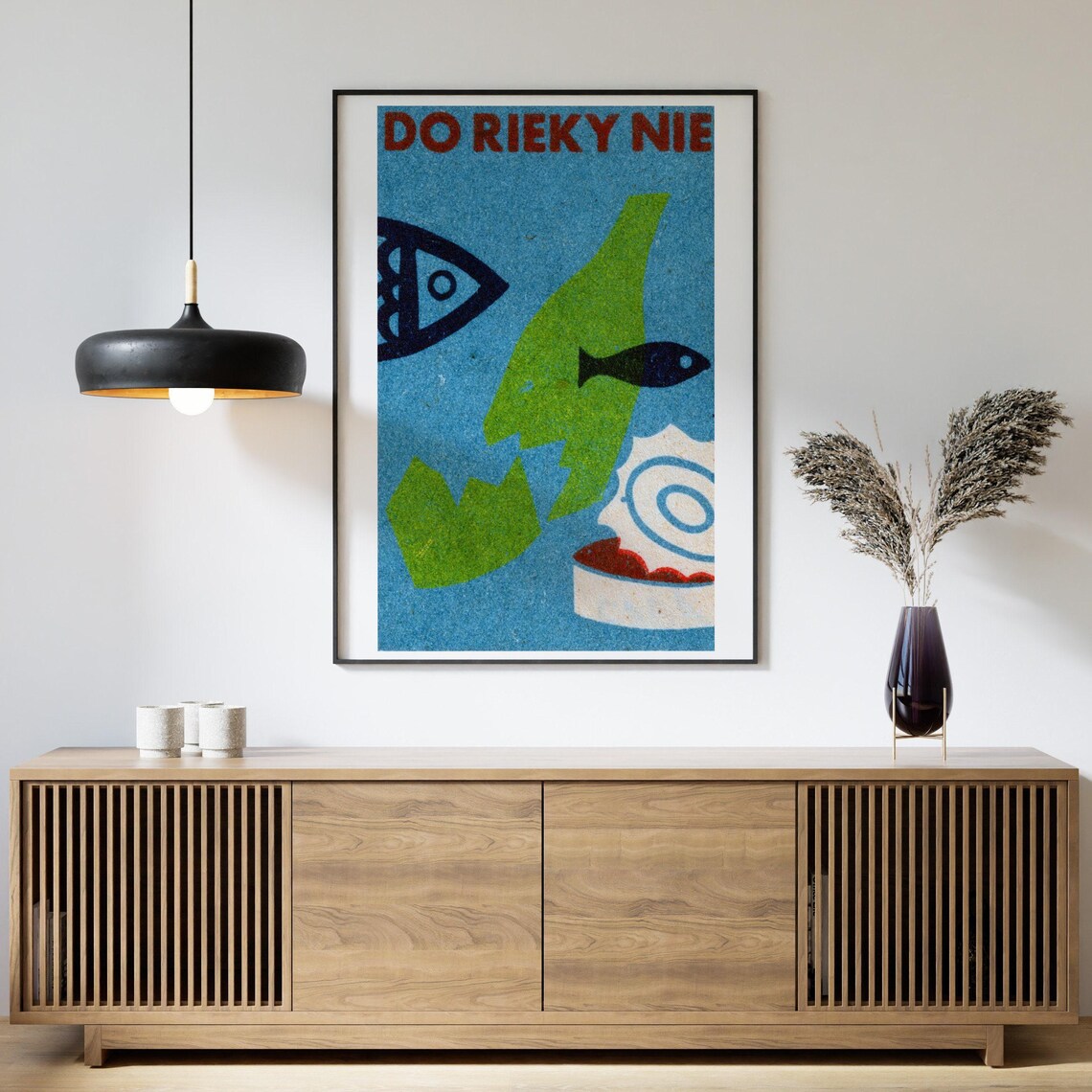 Polluted Water Fish Vintage Czech Art Print - Image 4