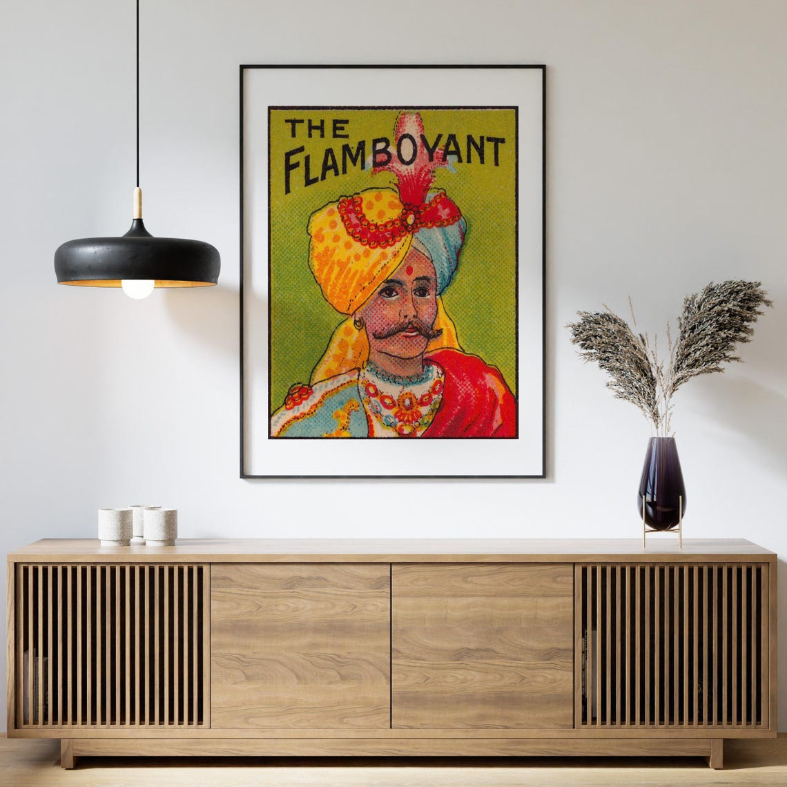 The Flamboyant Turbaned Man Vintage Indian Matchbox Label Poster - Image 4