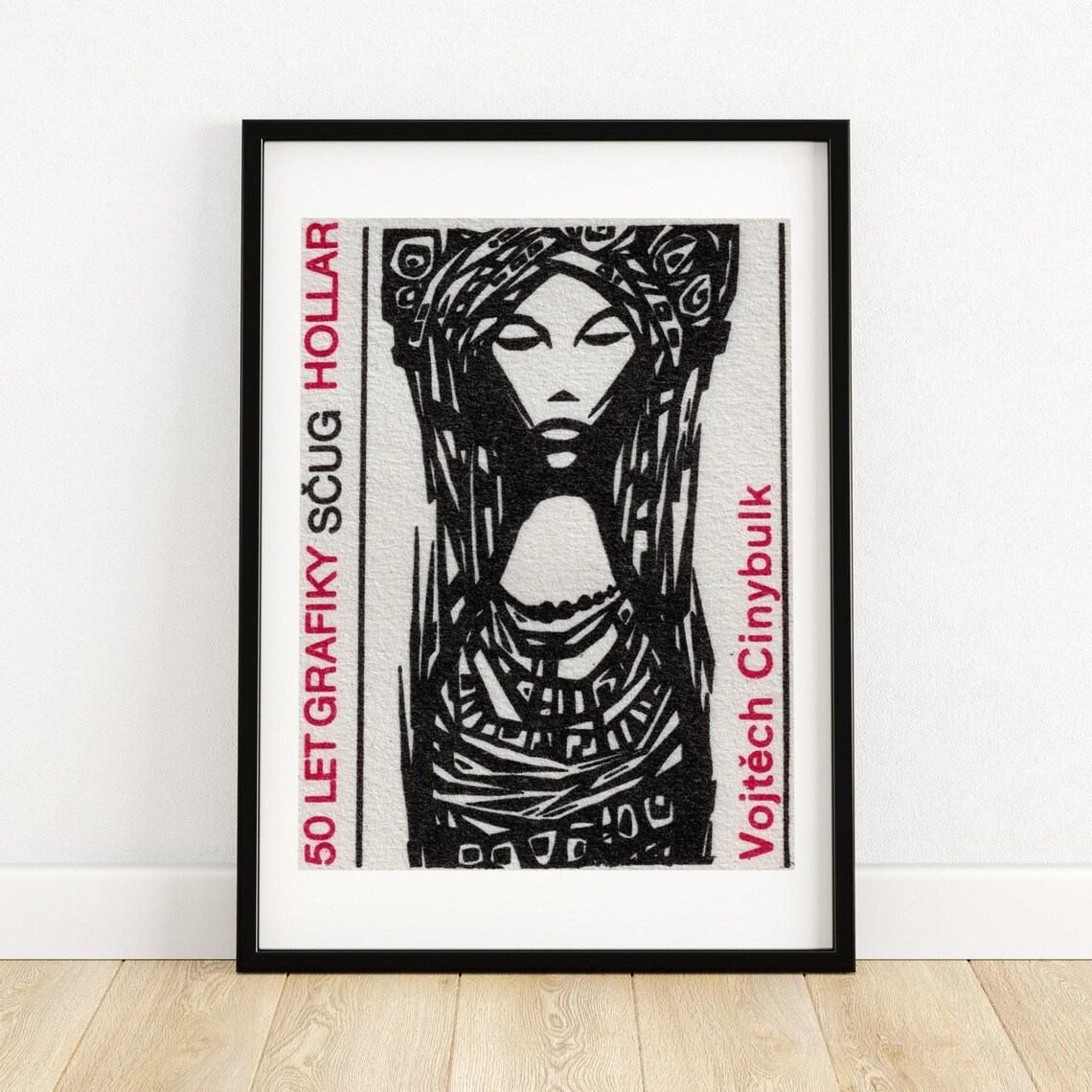 Traditional Woman Matchbox Vintage Czech Art Print
