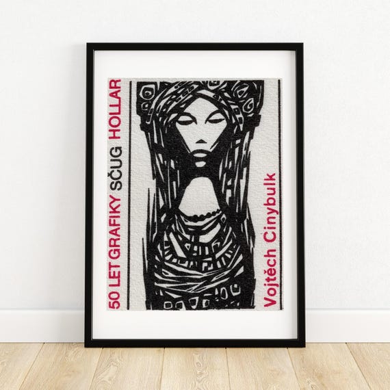 Traditional Woman Matchbox Vintage Czech Art Print