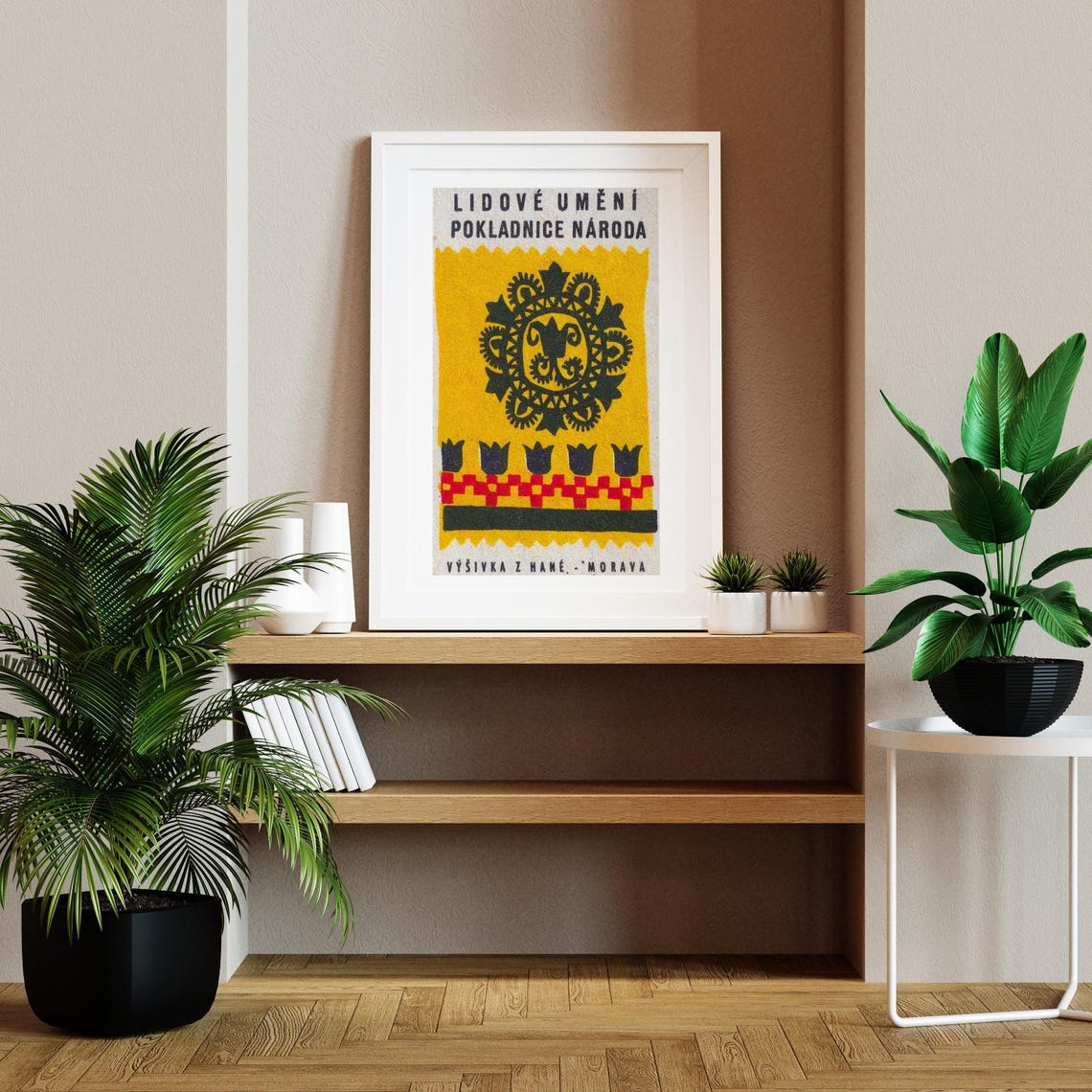 Moravian Folk Embroidery Hana Vintage Czech Matchbox Art Poster - Image 2
