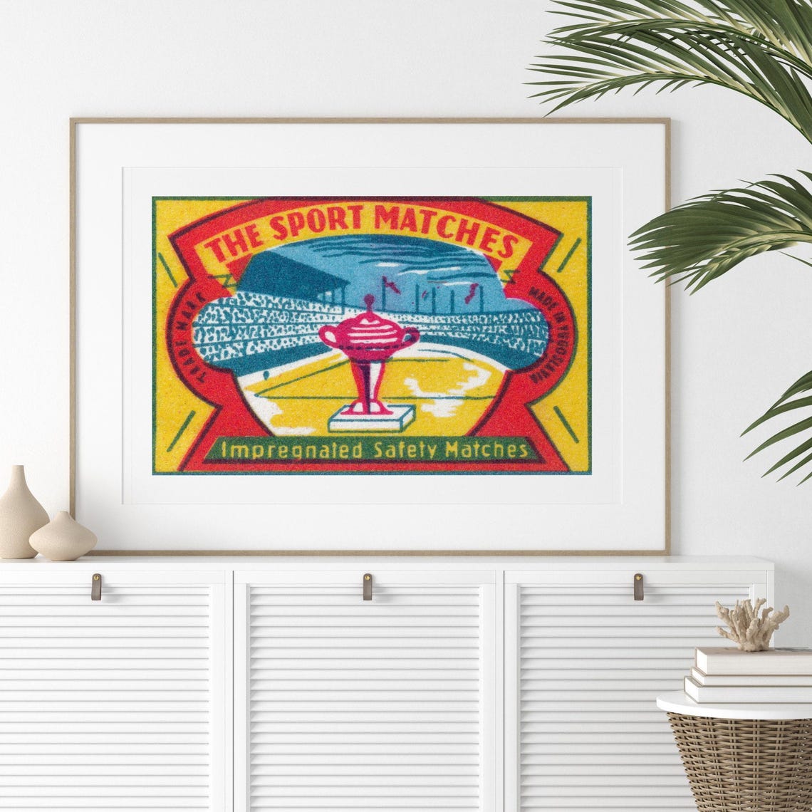 The Sport Matches Trophy Vintage Yugoslavian Matchbox Label Poster - Image 2