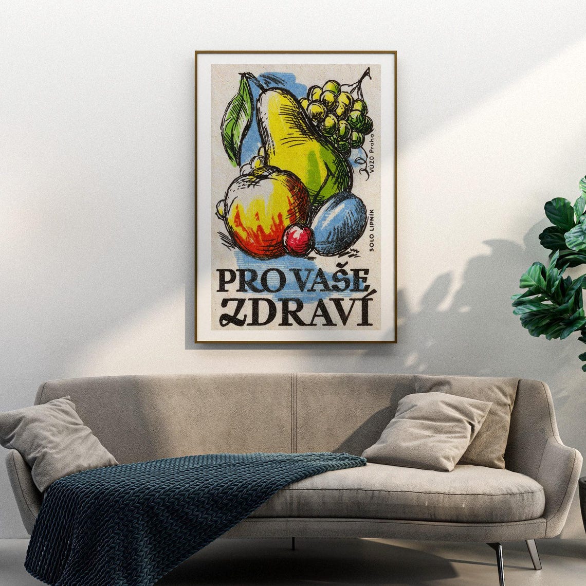 Pro Vase Zdravi Vintage Fruit Health Harvest Matchbox Label Poster - Image 3