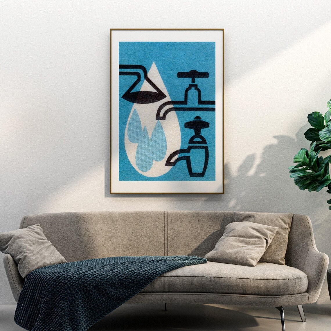 Water Taps Matchbox Vintage Bathroom Art Print - Image 3