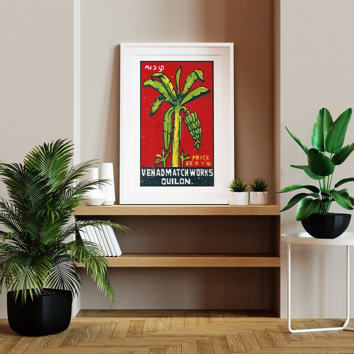 Banana Tree Matchbox Print, Vintage India Poster - Image 2