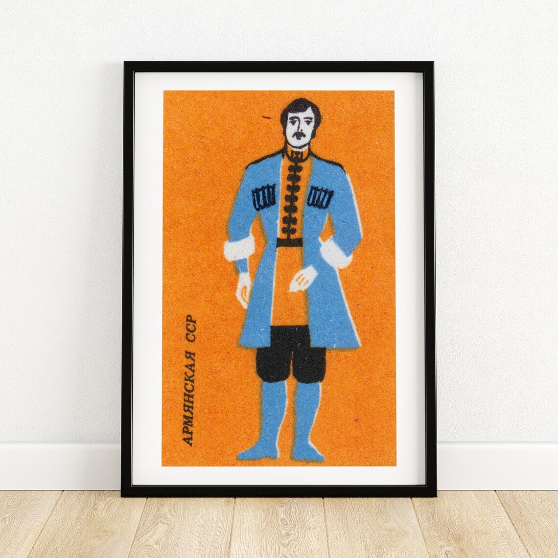 Armenian Man Matchbox Vintage Eastern Europe Poster