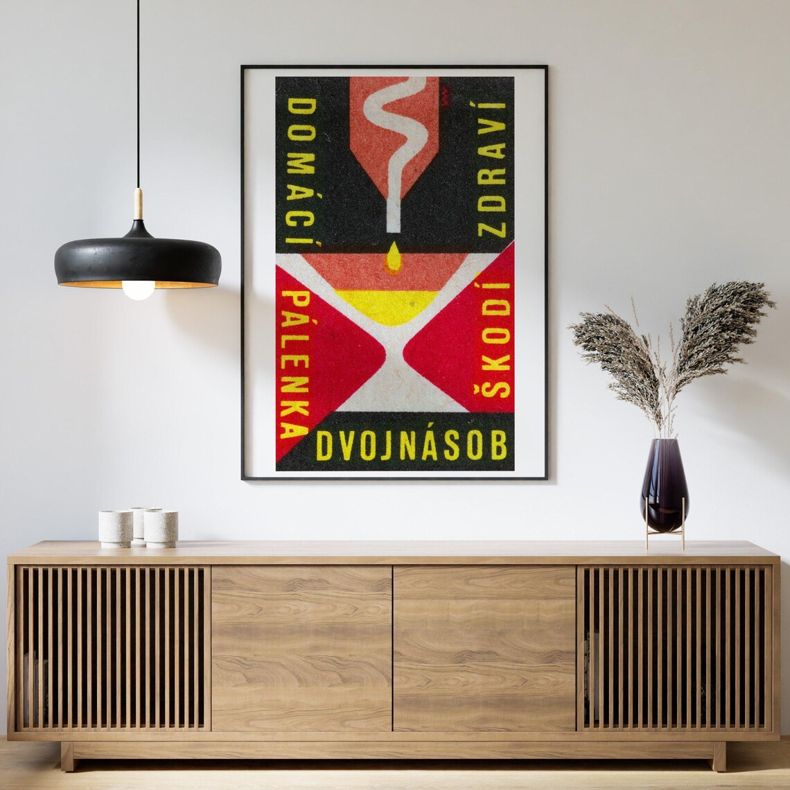 Homemade Alcohol Matchbox Vintage Czech Art Poster - Image 4