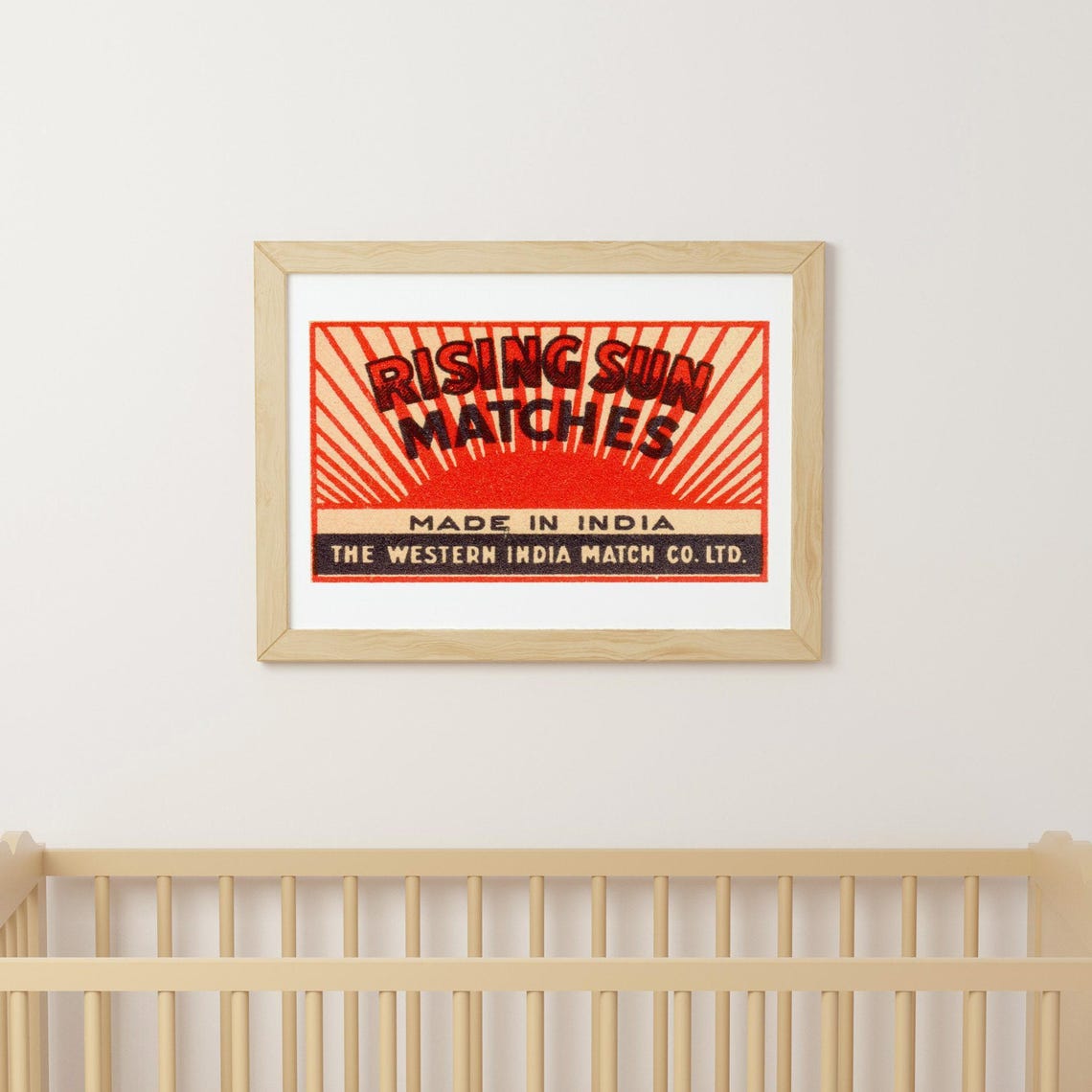 Rising Sun Matches Western India Vintage Matchbox Label Art Poster - Image 3