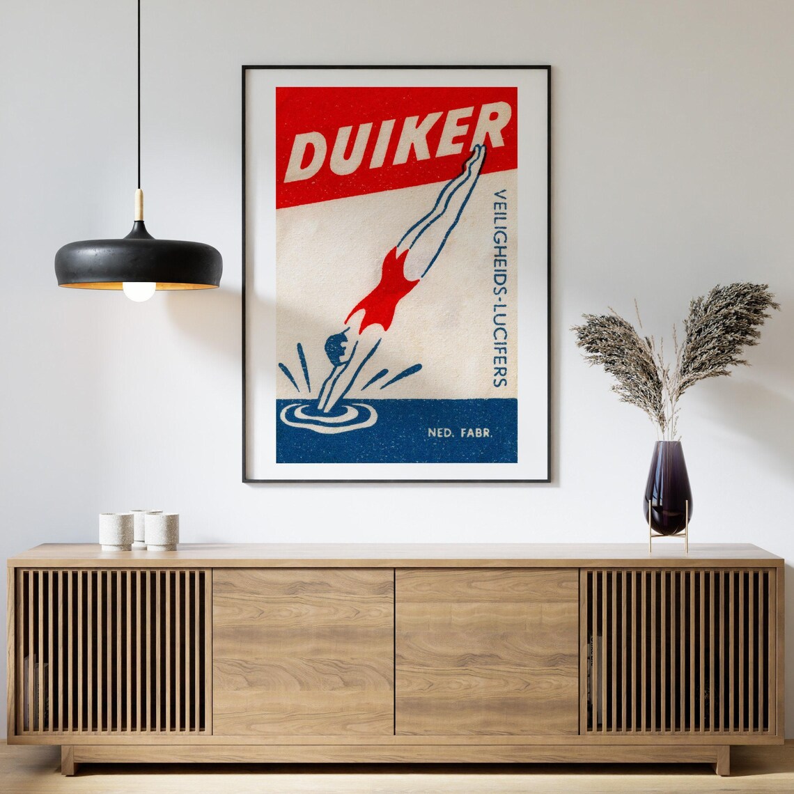 Duiker Diver Dutch Safety Matches Vintage Diving Sports Poster - Image 4