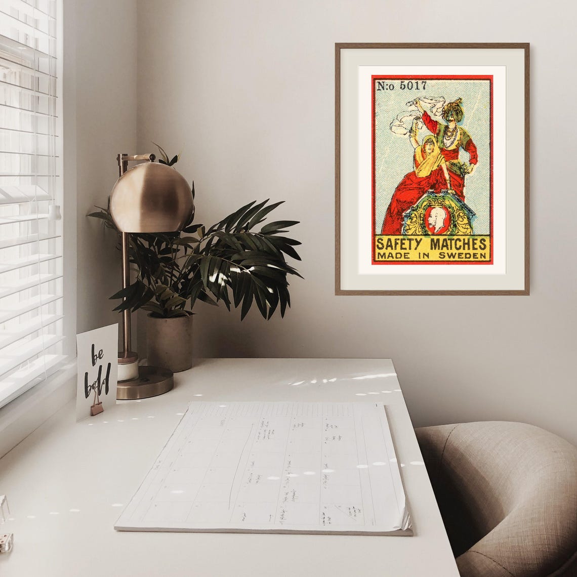 N:o 5017 Vintage Swedish Safety Matches Dancing Couple Art Poster - Image 2