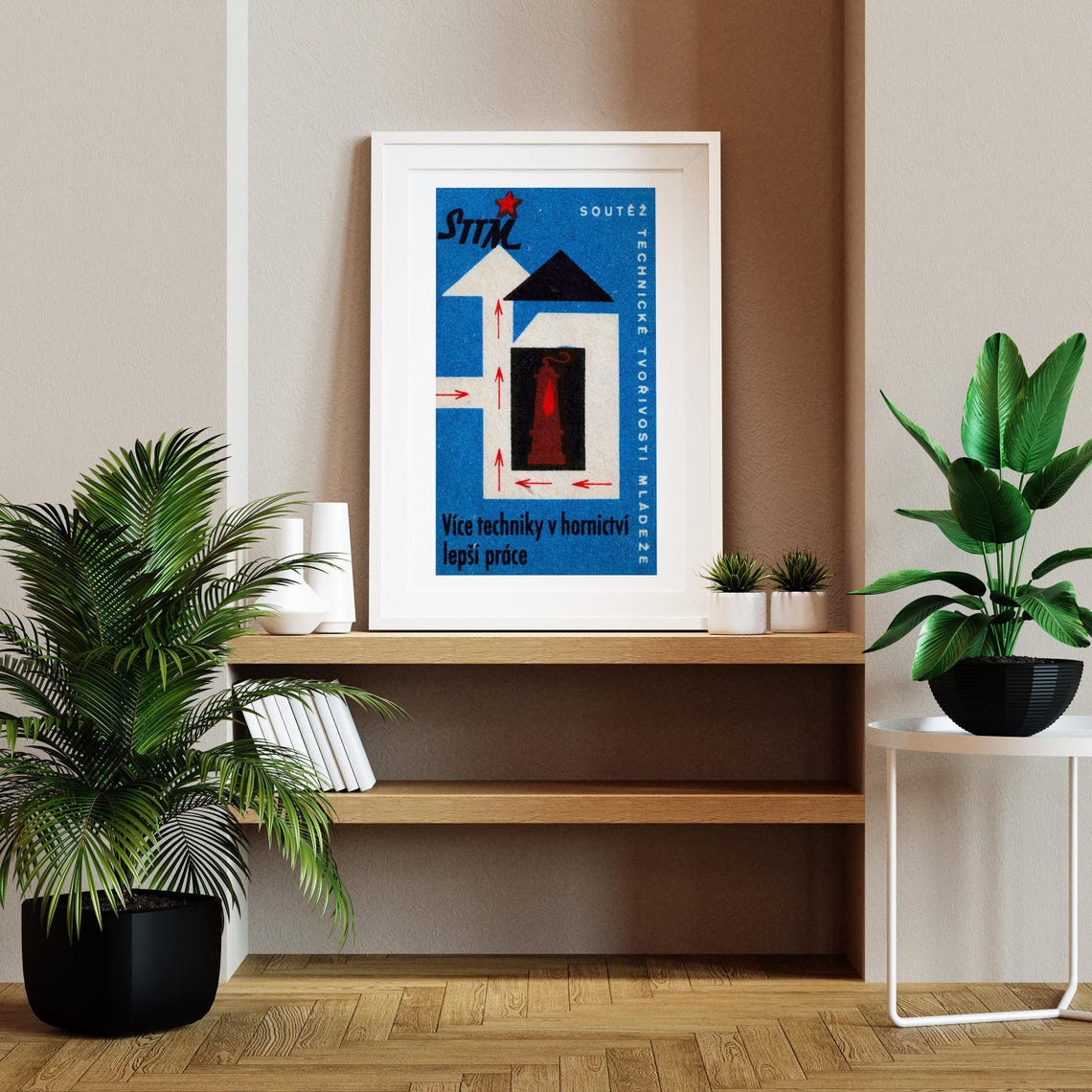 STTM Youth Mining Technology Contest Blue Vintage Label Poster - Image 2
