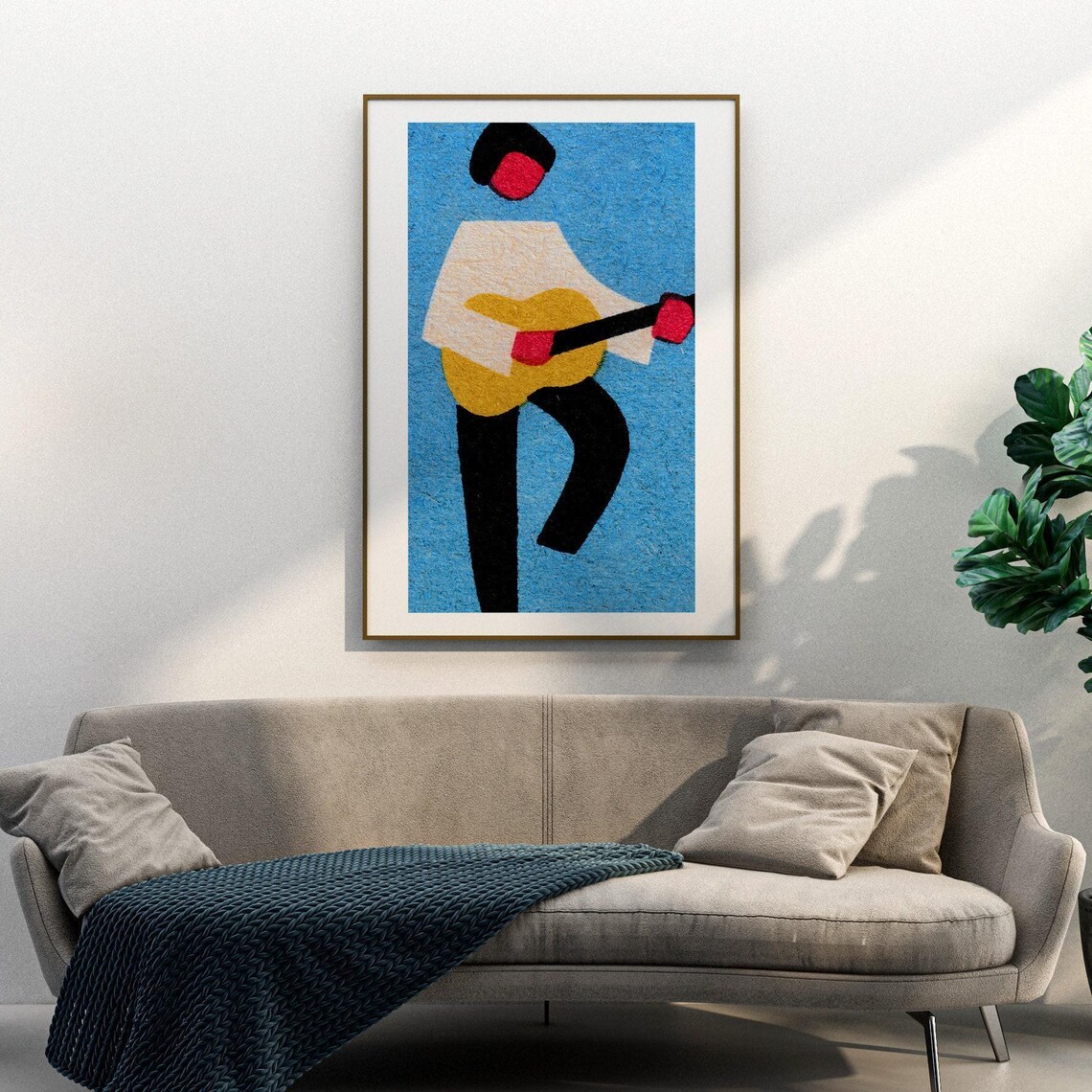 Guitar Player Matchbox Vintage Eastern Europe Poster - Image 3