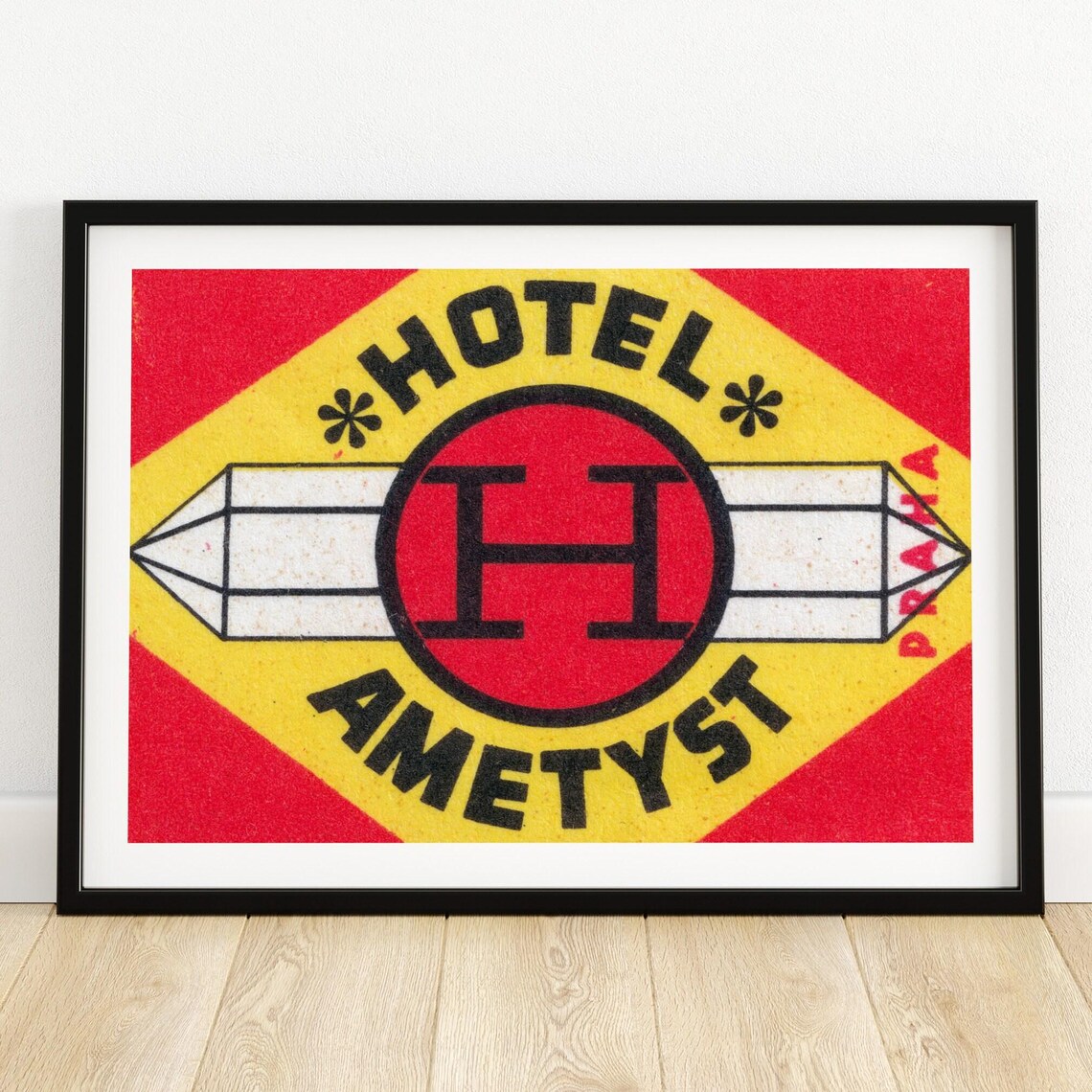 Hotel Ametyst Prague Amethyst Crystal Vintage Label Art Print