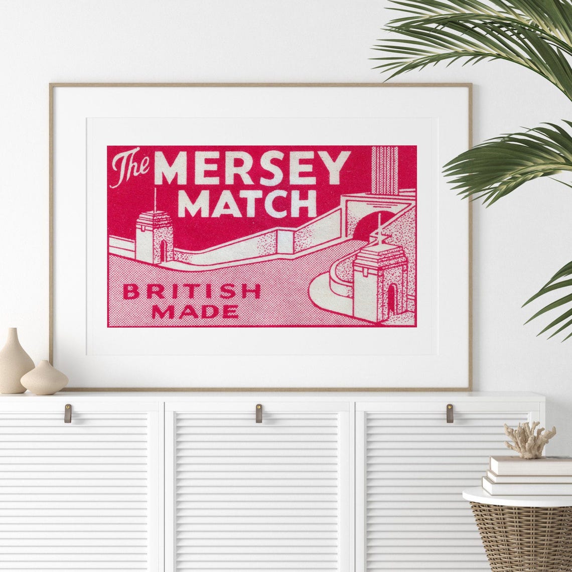 The Mersey Match British Made Vintage Bridge Matchbox Label Poster - Image 2