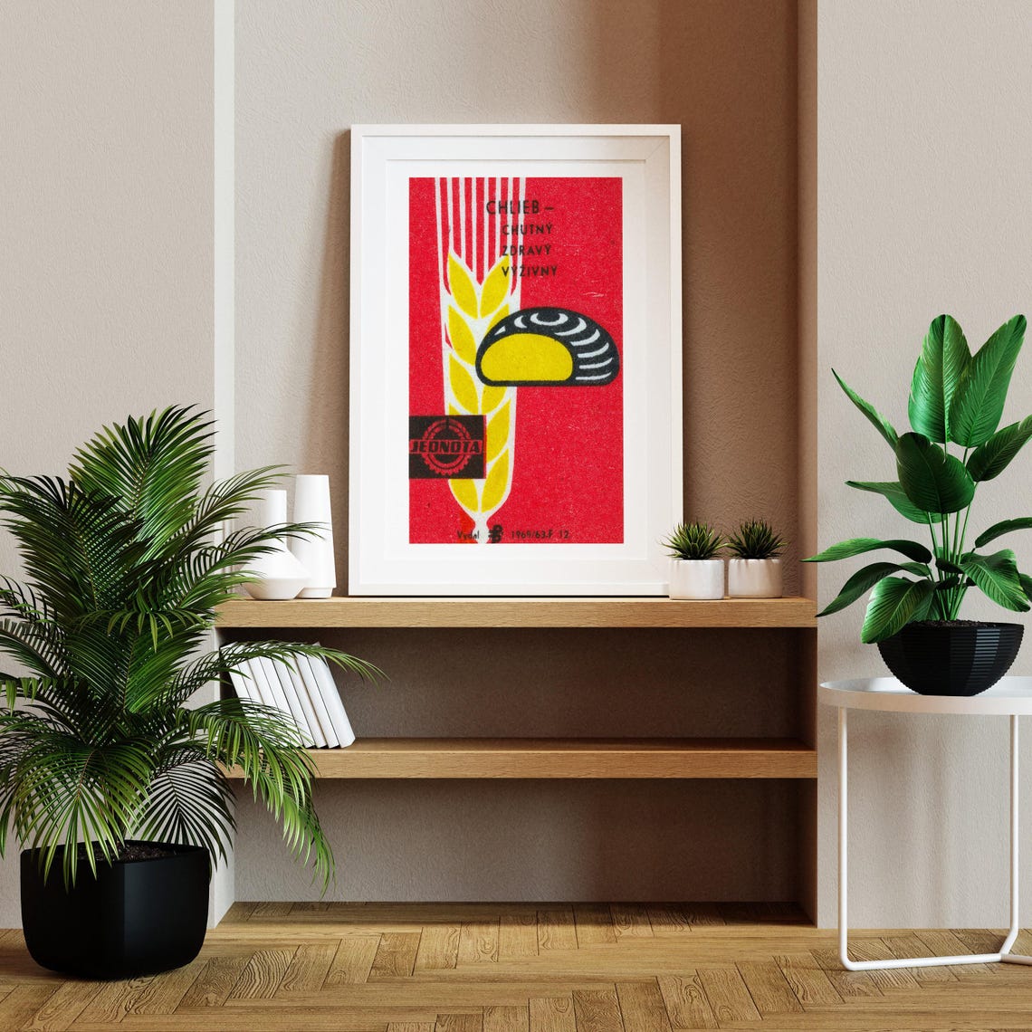 Bread Wheat Loaf Chlieb Jednota Czech Matchbox Kitchen Art Poster - Image 2