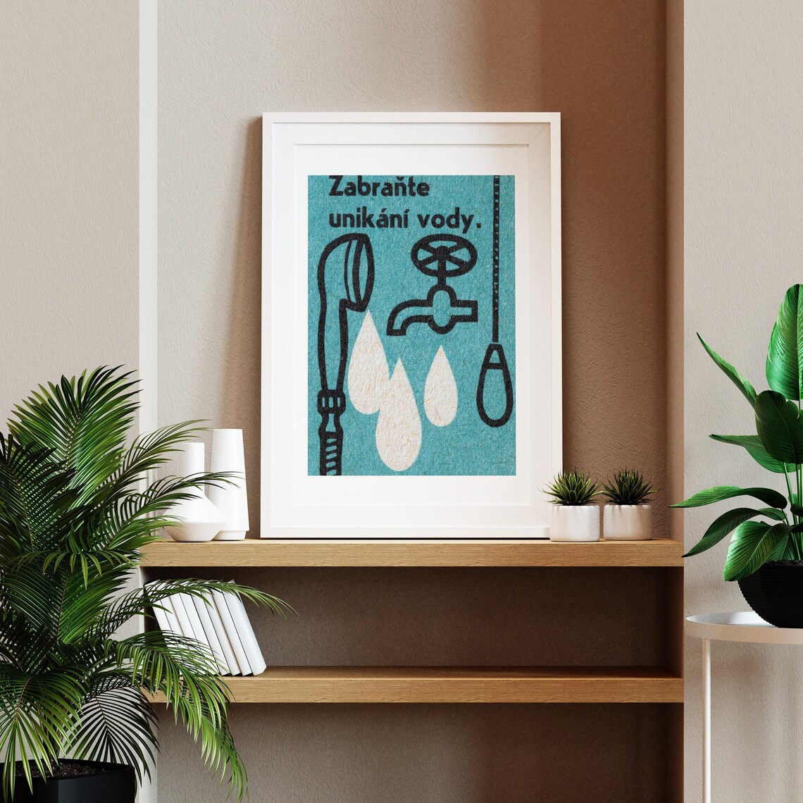 Prevent Water Leakage Czech Faucet Shower Drops Vintage Label Print - Image 2