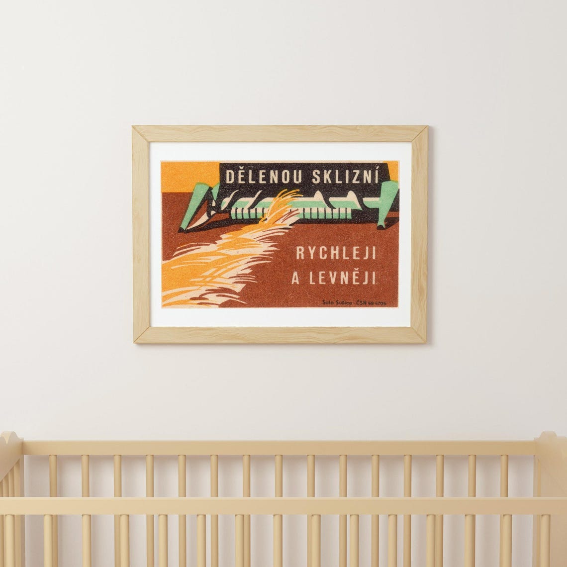 Faster Cheaper Harvest Vintage Czech Combine Harvester Matchbox Poster - Image 3