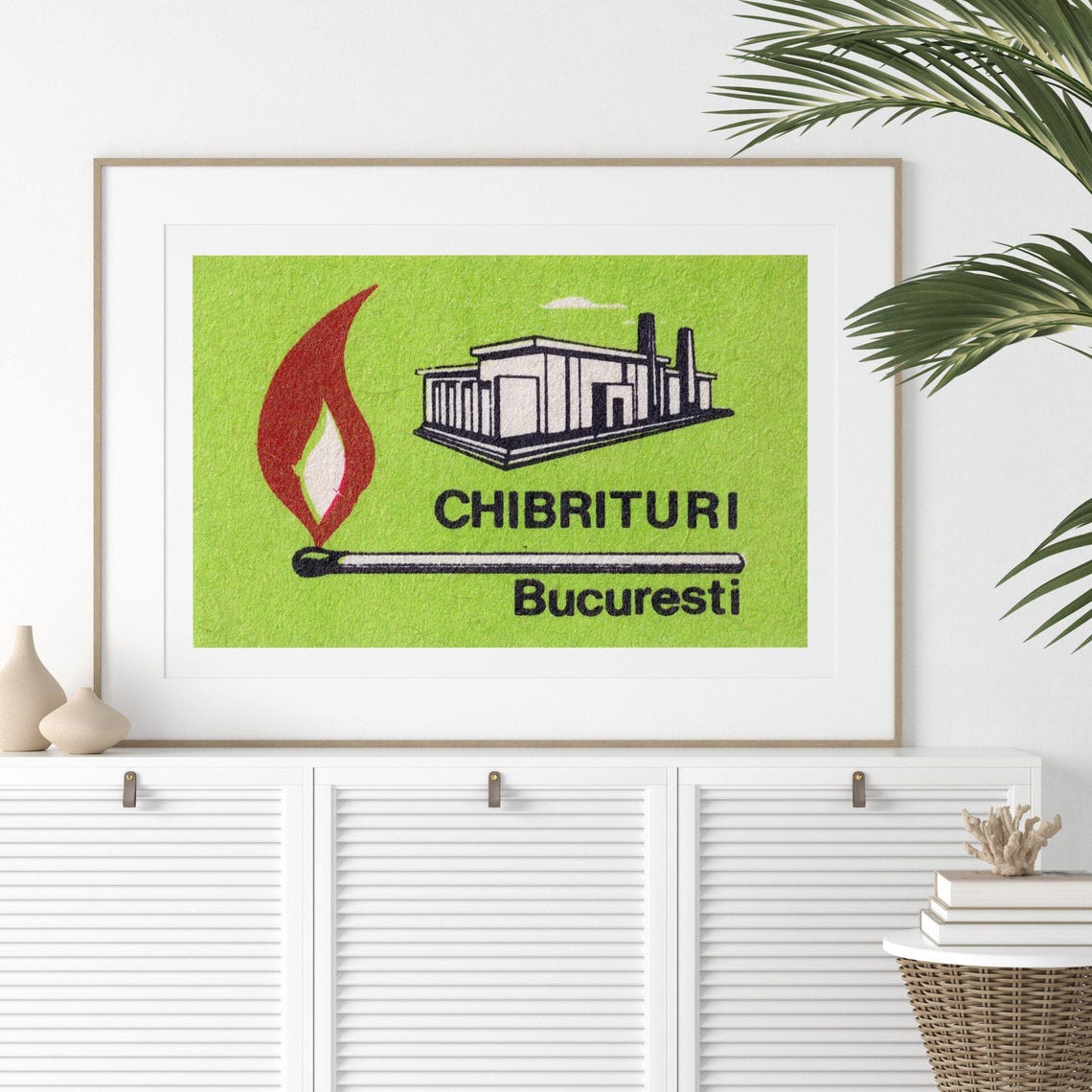 Chibrituri Bucuresti Vintage Romanian Match Factory Label Poster - Image 2