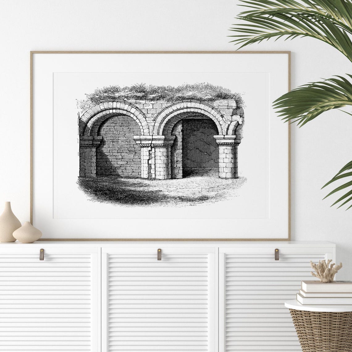 St Clements Worcester Norman Stone Arches Ruins Engraving Print - Image 2