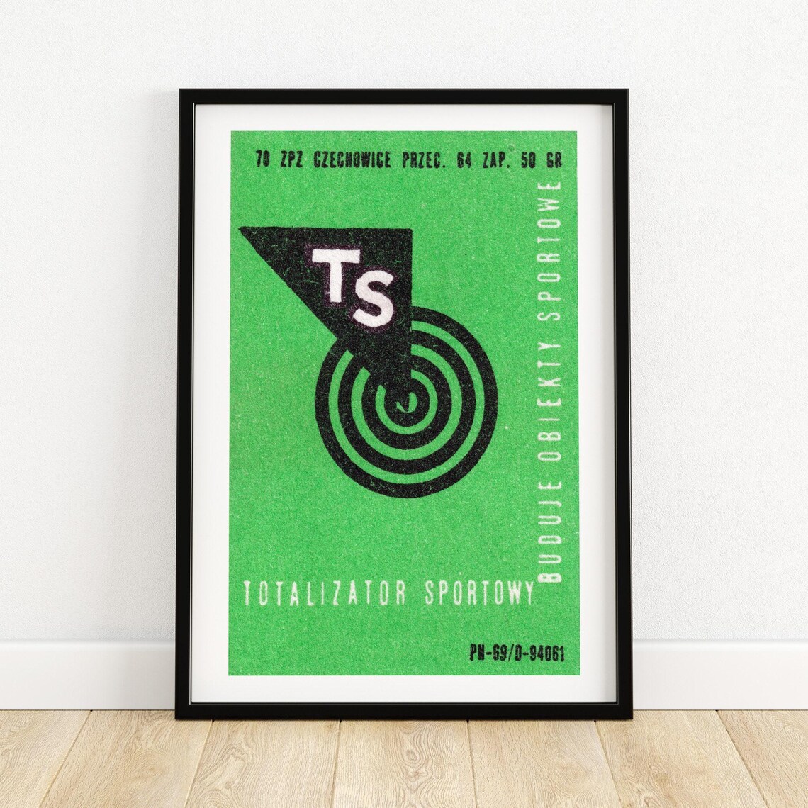 Totalizator Sportowy TS Vintage Polish Matchbox Label Sports Poster