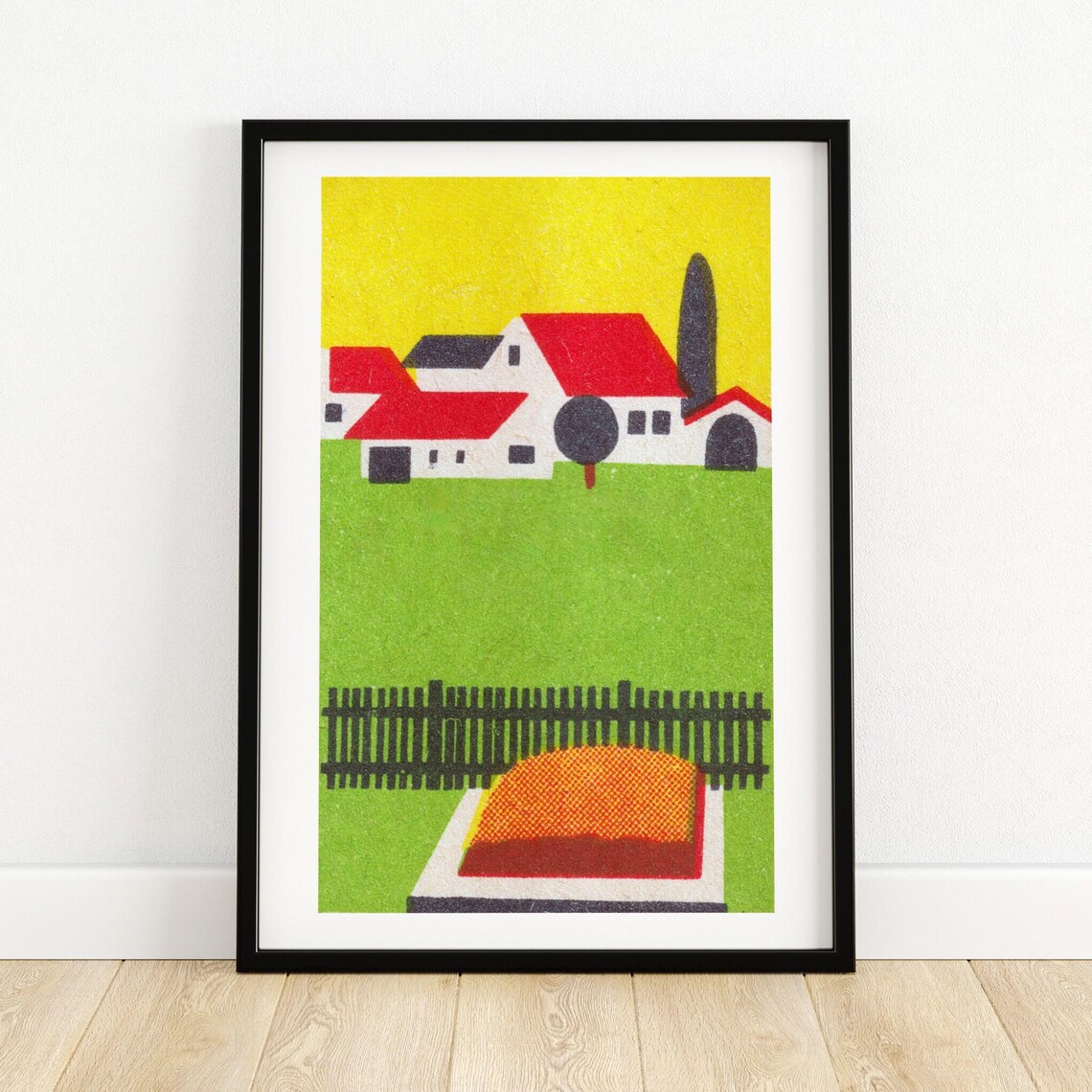 Countryside Cake Matchbox Vintage Eastern Europe Poster