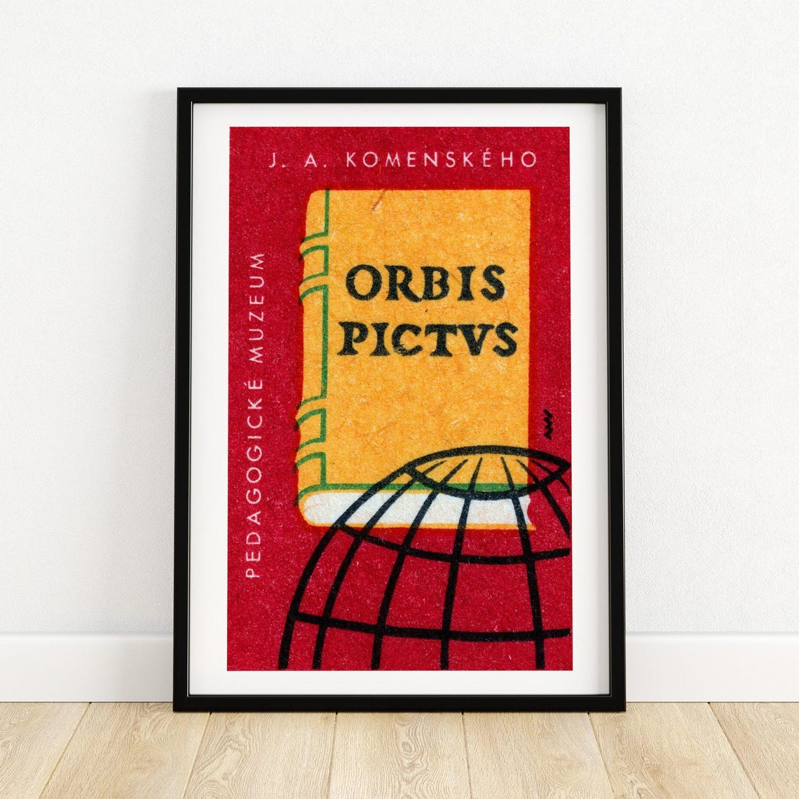 Comenius Orbis Pictus Pedagogical Museum Red Matchbox Label Poster