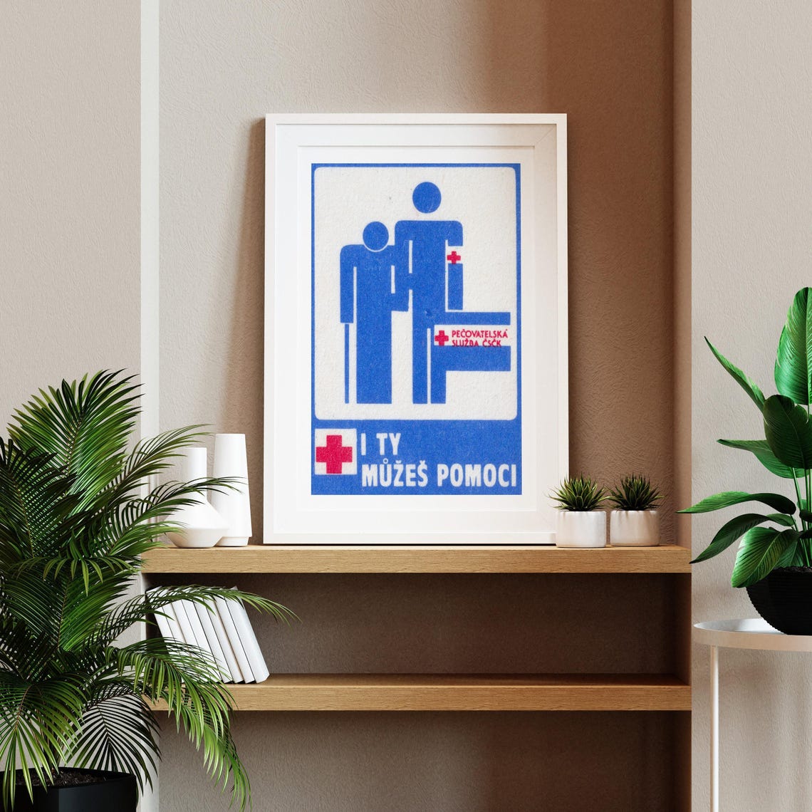 I Ty Muzes Pomoci Red Cross Care Service Vintage Blue Poster - Image 2