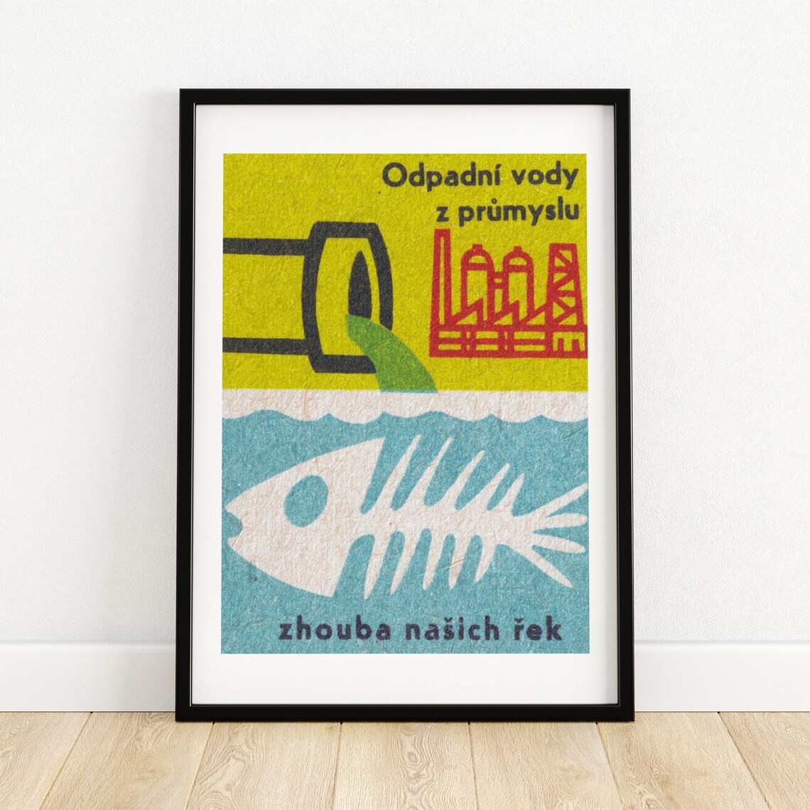 Industrial Waste Water Matchbox Vintage Art Print