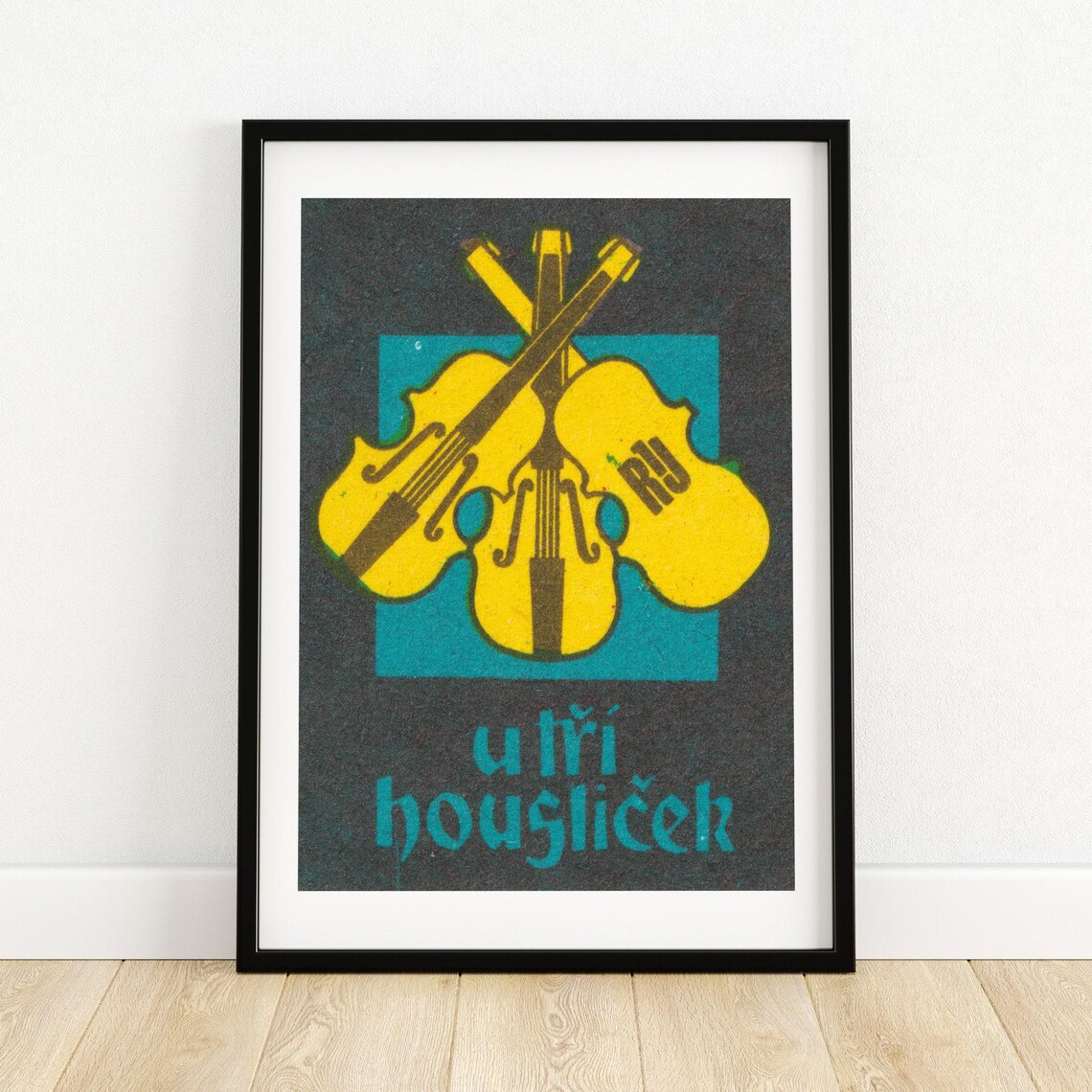 Three Instruments Matchbox Vintage Art Print