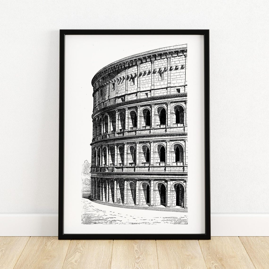 Colosseum Rome Restored View Ancient Amphitheater Vintage Poster