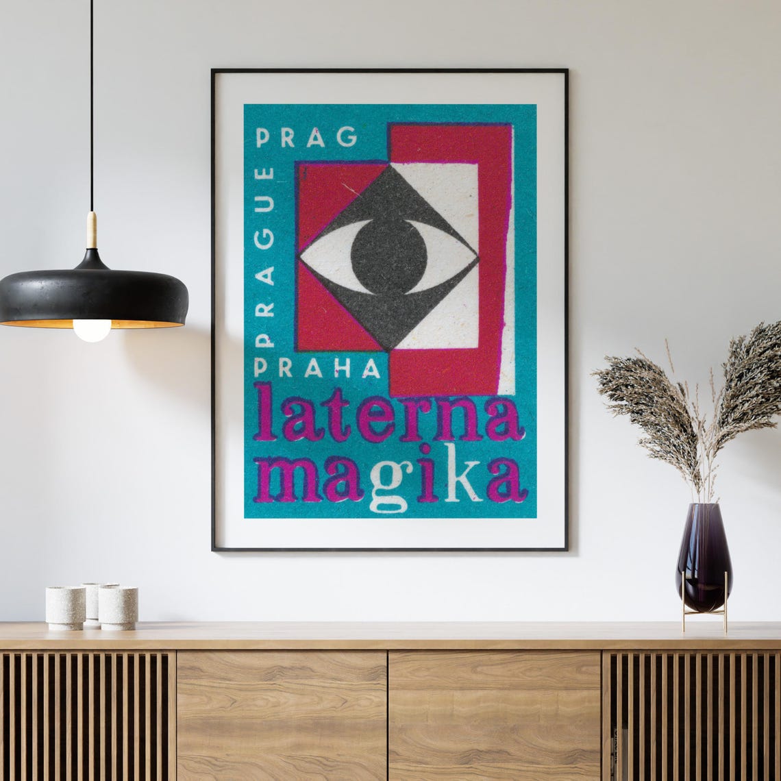 Laterna Magika Prague Eye Graphic Vintage Matchbox Label Poster - Image 4