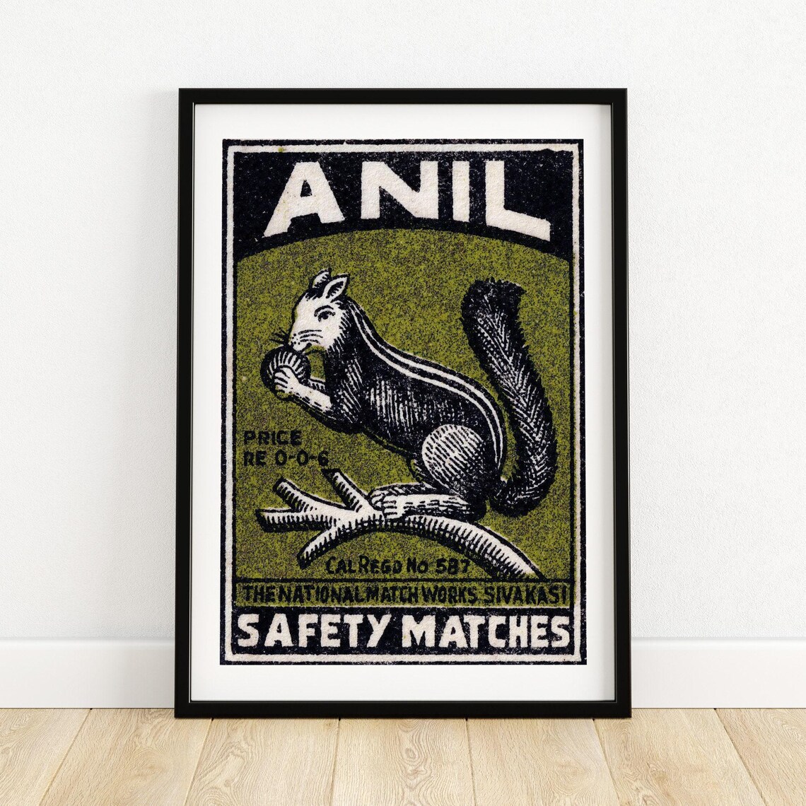 Anil Squirrel Vintage India Matchbox Poster