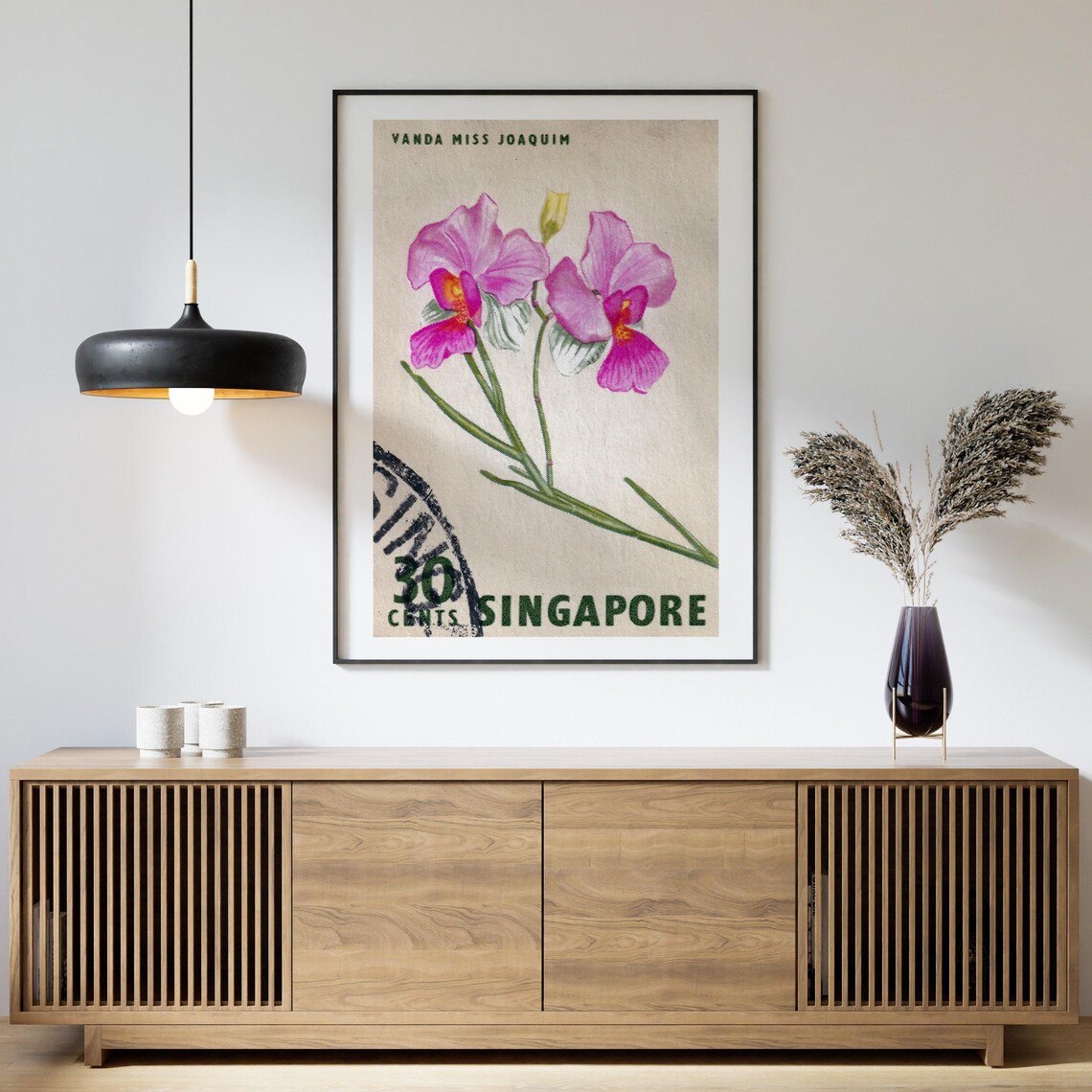 Pink And White Flower Singapore Vintage Poster Print - Image 4
