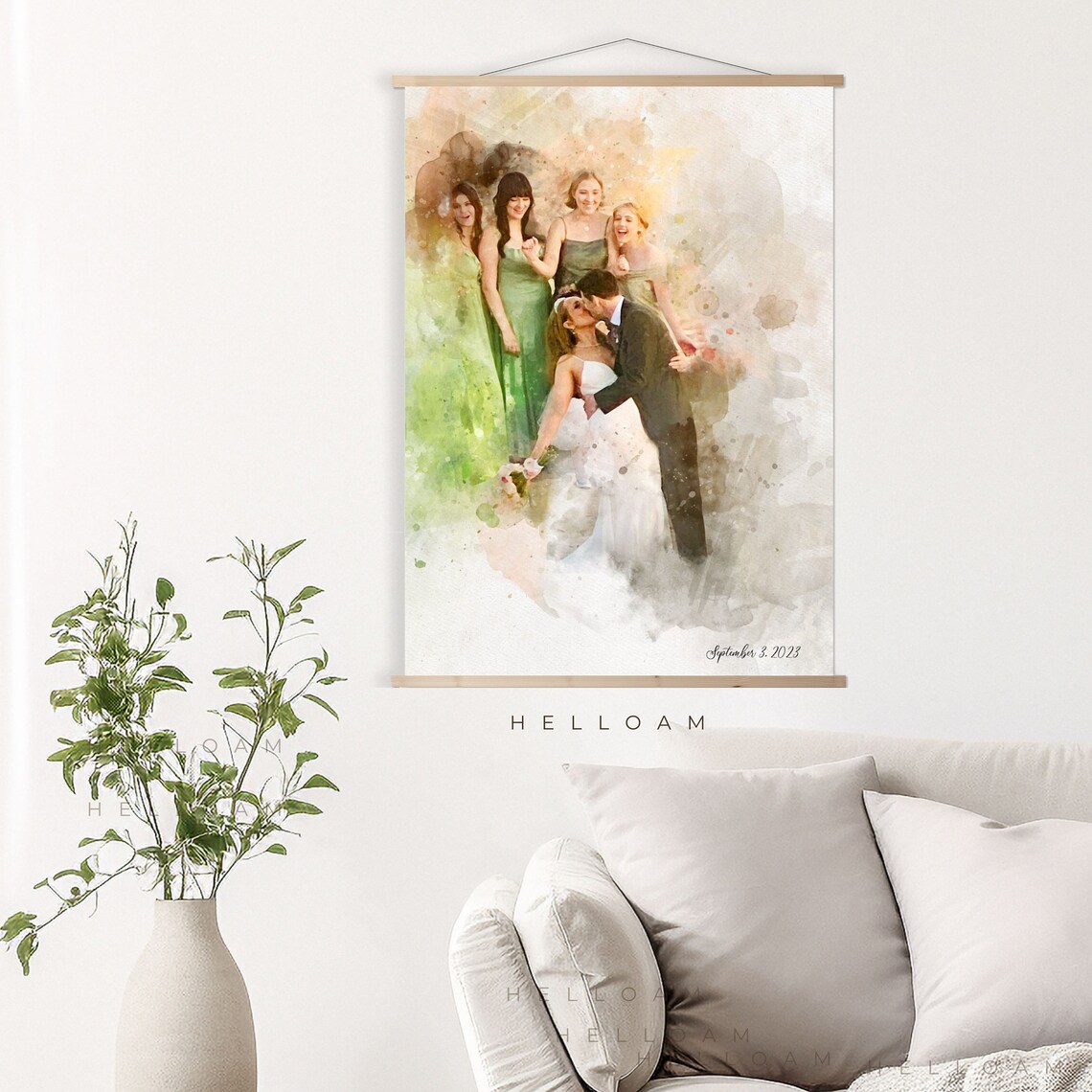 Custom Watercolor Portrait From Photo Art Print - Image 4
