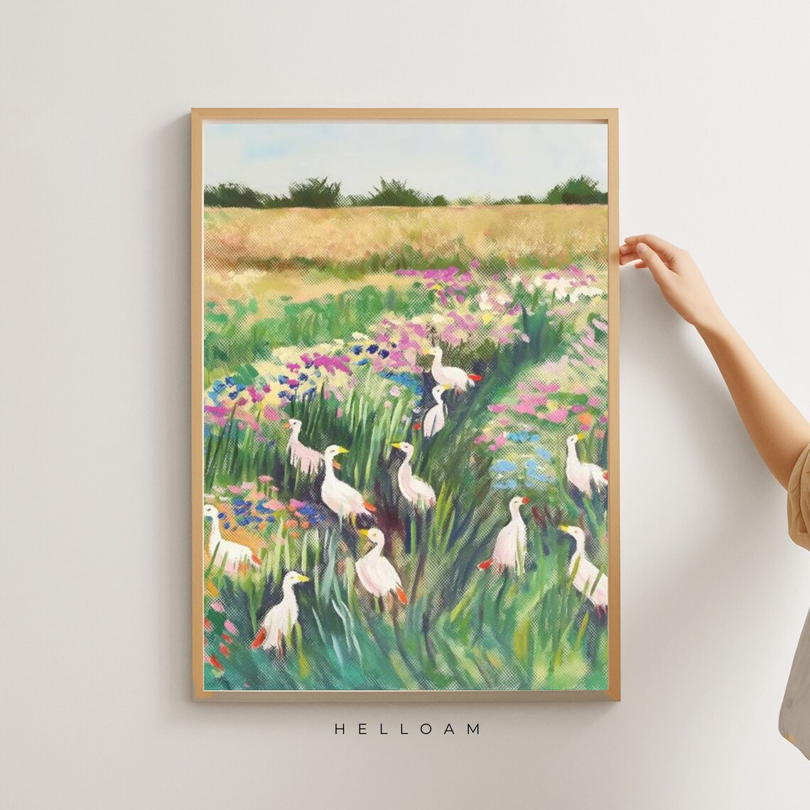 Vintage Mother Duck Art Print, Cottagecore Decor - Image 3